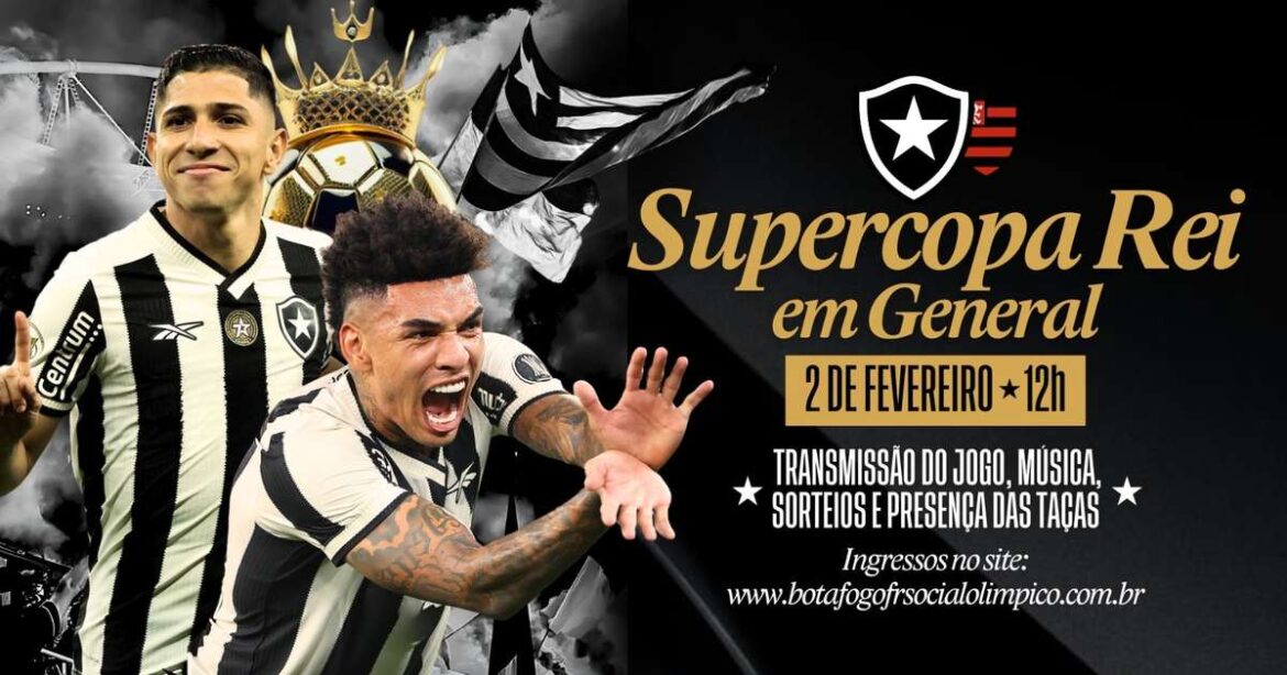 Botafogo x Flamengo se transmitirá en vivo en General Severiano por la Supercopa Rey.